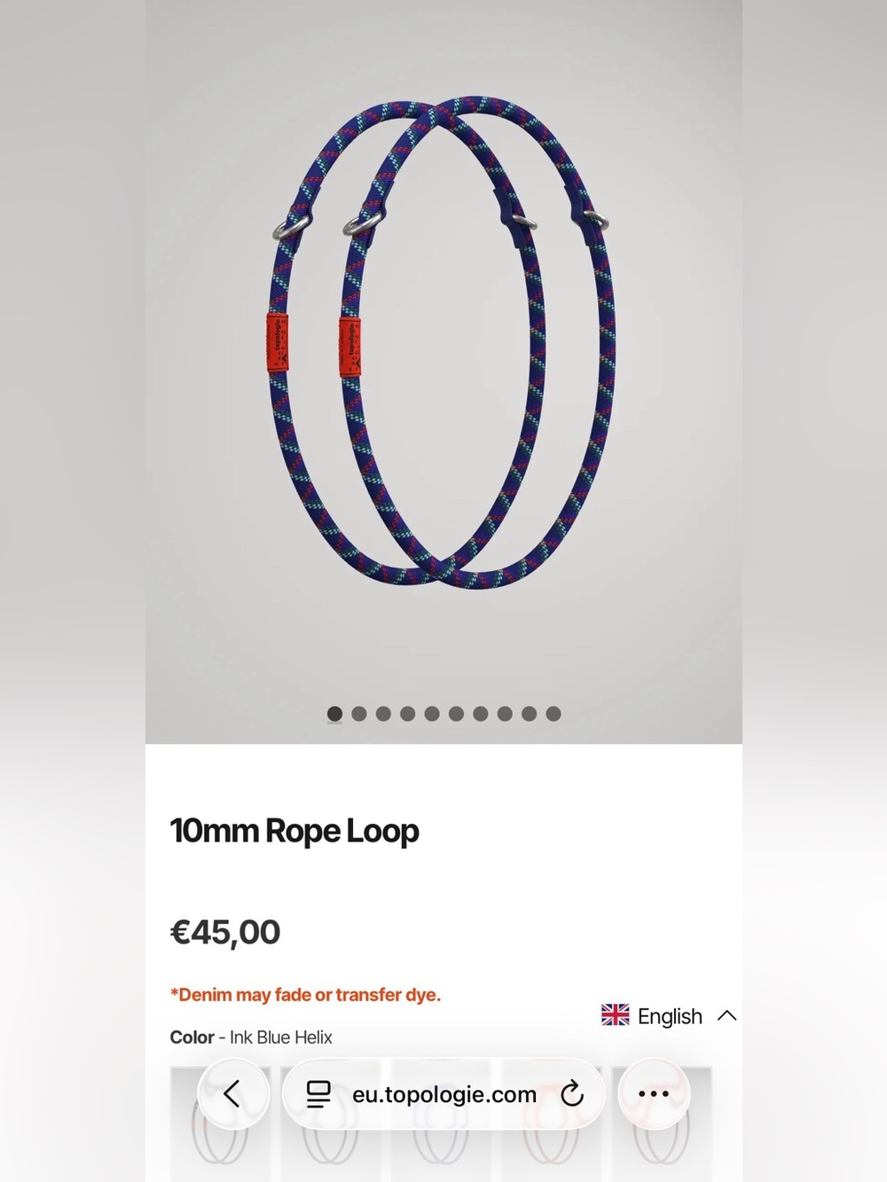 10mm Rope Loop - Ink Blue Helix